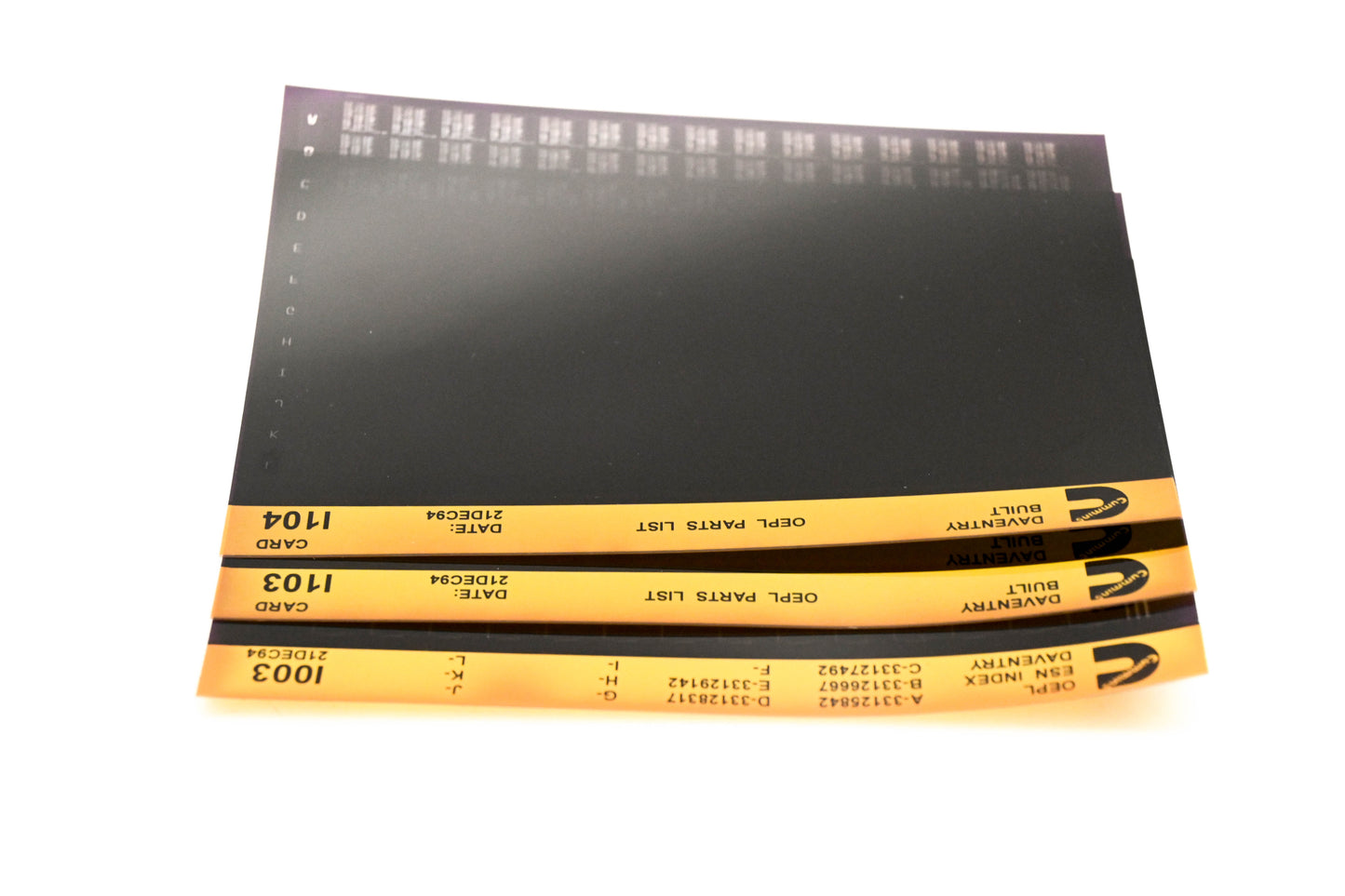 Cummins I003, I103, I104 1994 Daventry OEPL Parts List & ESN Index Lot Of 3 Microfiche NOS