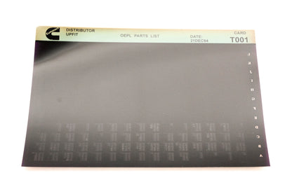 Cummins T001 1994 Distributor Upfit OEPL Parts List Microfiche NOS