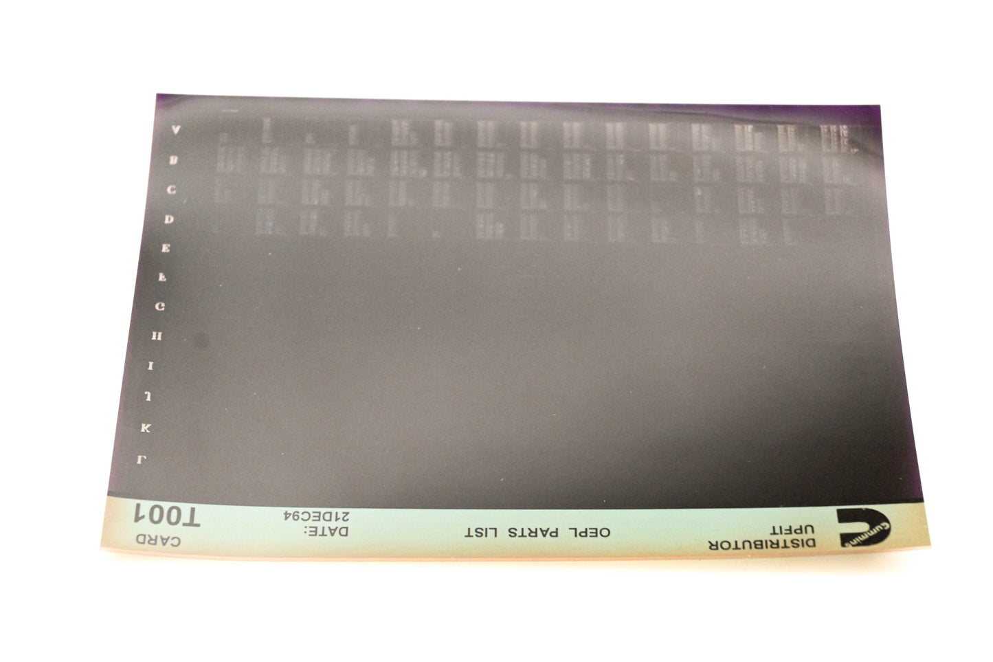 Cummins T001 1994 Distributor Upfit OEPL Parts List Microfiche NOS