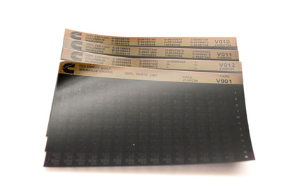Cummins V001, V010, V012 1994 Columbus Midrange OEPL Parts List & ESN Index Lot Of 4 Microfiche NOS