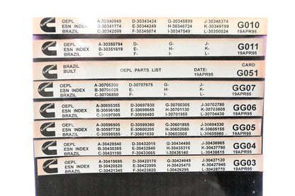 Cummins G010, G051, GG07 1995 Brazil OEPL Parts List & ESN Index Lot of 8 Microfiche NOS