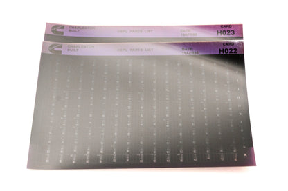 Cummins H022, H023 1995 Charleston OEPL Parts List Lot of 2 Microfiche NOS