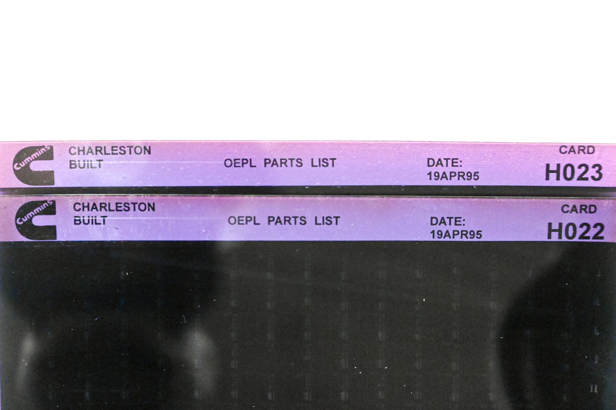 Cummins H022, H023 1995 Charleston OEPL Parts List Lot of 2 Microfiche NOS