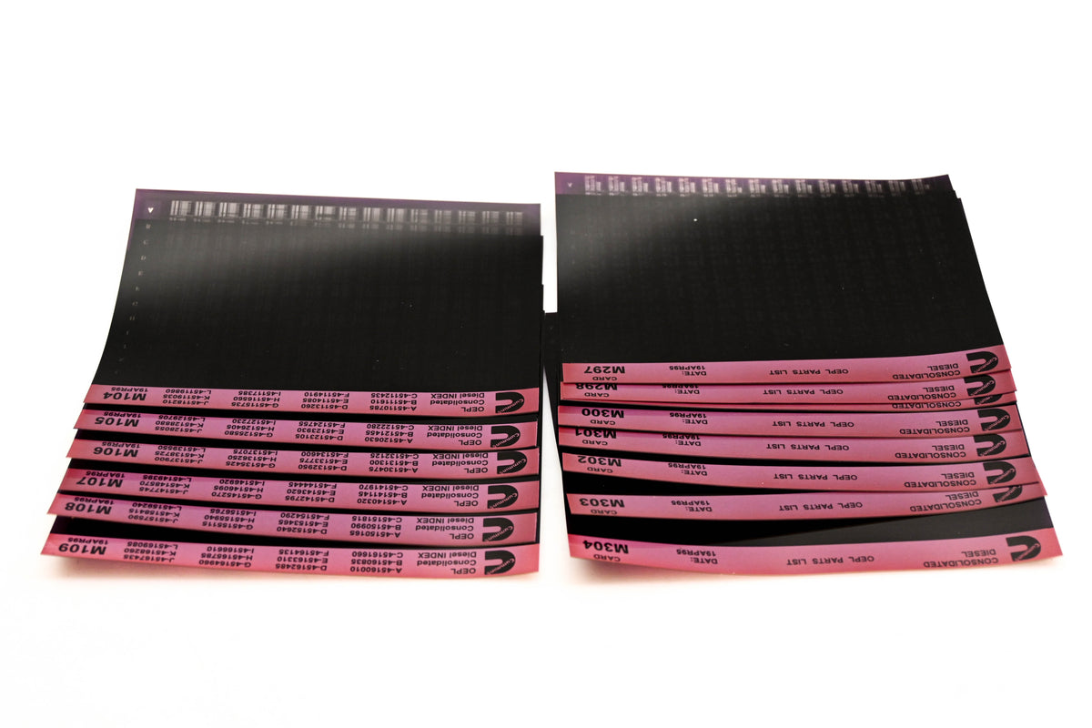 Cummins M104, 297, M304 1995 Consolidated Diesel OEPL Parts List & ESN Index Lot Of 14 Microfiche NOS
