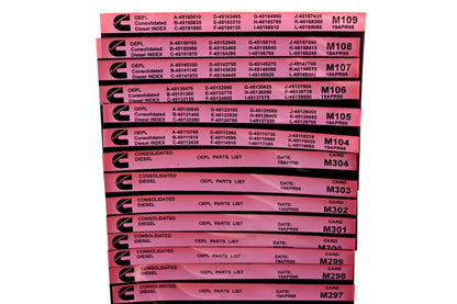 Cummins M104, 297, M304 1995 Consolidated Diesel OEPL Parts List & ESN Index Lot Of 14 Microfiche NOS
