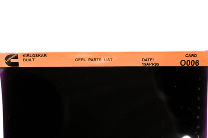 Cummins O006 1995 Kirloskar OEPL Parts List Microfiche NOS