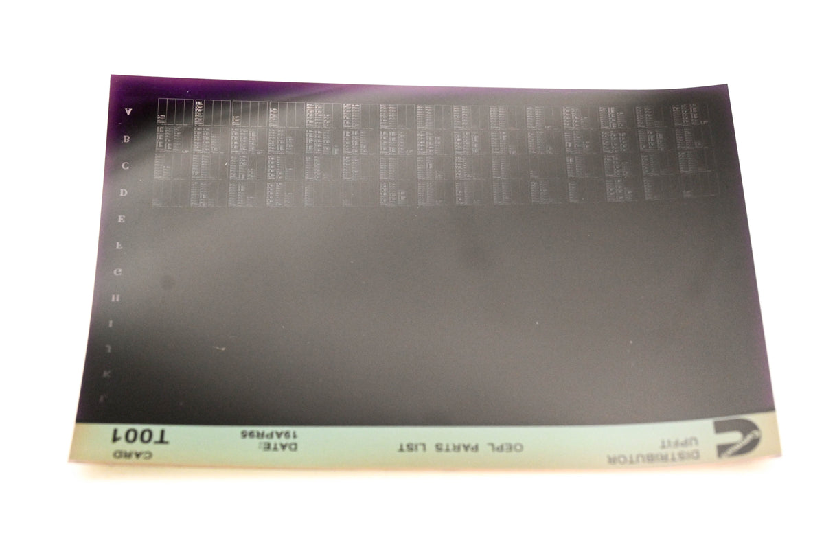 Cummins T001 1995 Distributor Upfit OEPL Parts List Microfiche NOS