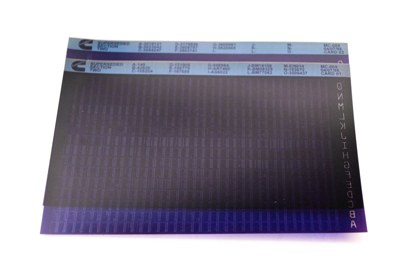 Cummins YR009-70 1995 MC-009 Superseded Section Lot of 2 Microfiche NOS