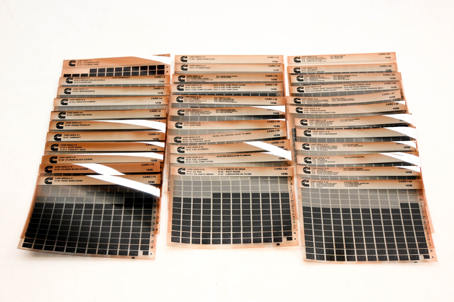 Cummins YR009-71 1996 CARD I Index A #1 - 34 Microfiche Lot NOS