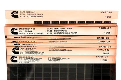 Cummins YR009-71 1996 CARD I Index A #1 - 34 Microfiche Lot NOS