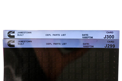 Cummins J299, J300 1996 Jamestown OEPL Parts List Lot of 2 Microfiche NOS