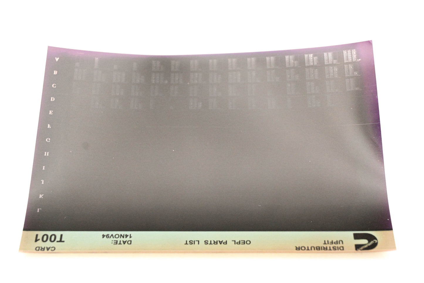 Cummins T001 1994 Distributor Upfit OEPL Parts List Microfiche NOS