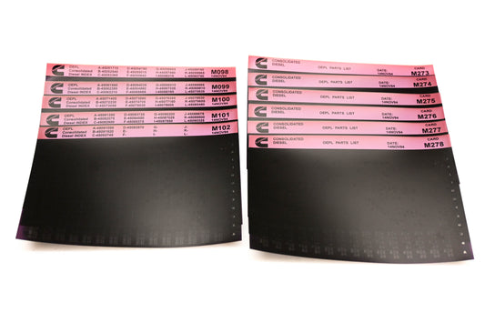 Cummins M098, M273, M278 1994 Consolidated Diesel OEPL Parts List & ESN Index Lot Of 11 Microfiche NOS