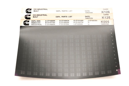 Cummins K005, K125, K126 1994 CIC Industrial OEPL Parts List & ESN Index Lot Of 3 Microfiche NOS