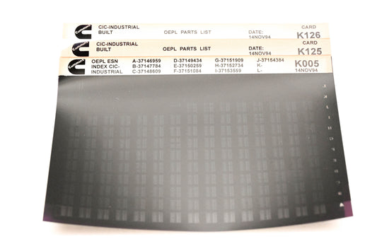 Cummins K005, K125, K126 1994 CIC Industrial OEPL Parts List & ESN Index Lot Of 3 Microfiche NOS