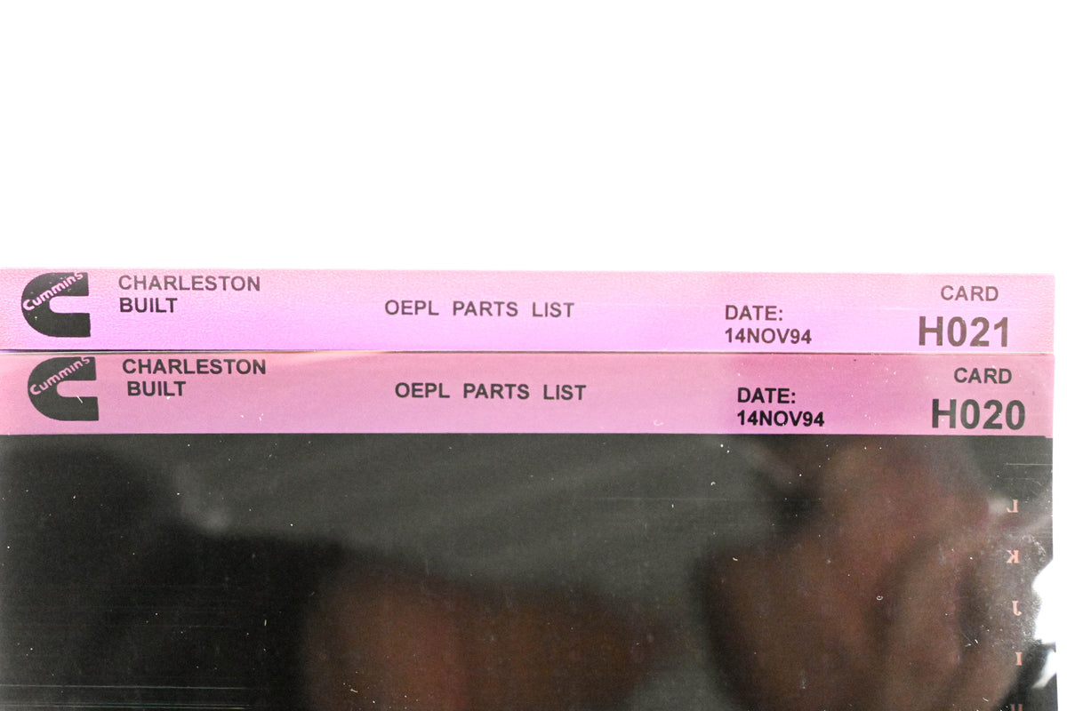 Cummins H020, H021 1994 Charleston OEPL Parts List Lot of 2 Microfiche NOS