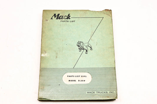 Mack 2392 1956 Model D-30P Parts List Manual