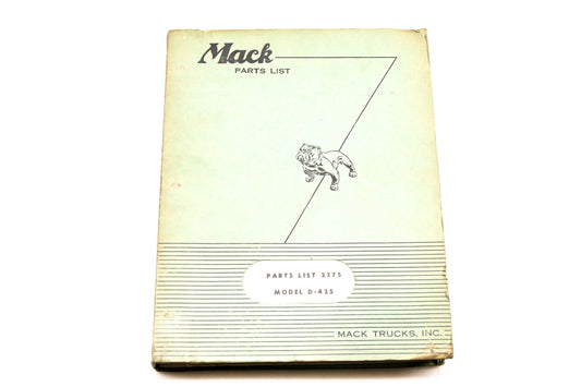 Mack 2375 1956 Model D-42S Parts List Manual