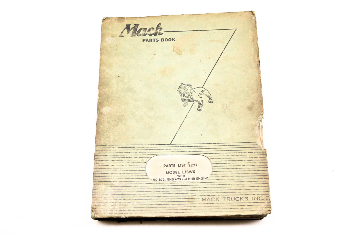 Mack 2227 1954 Model LJSWX END672/673 NHB Parts List Manual