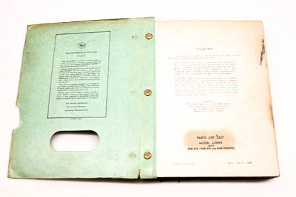 Mack 2227 1954 Model LJSWX END672/673 NHB Parts List Manual