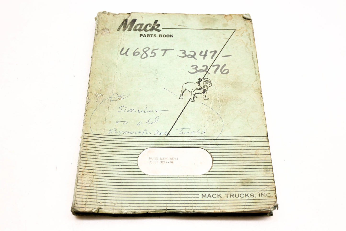 Mack 8741 1970 Model U685T Parts List Manual
