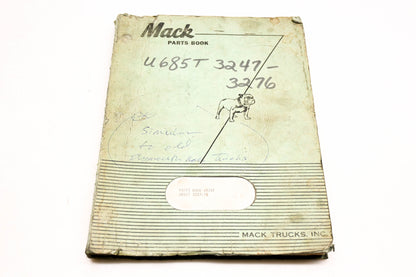 Mack 8741 1970 Model U685T Parts List Manual