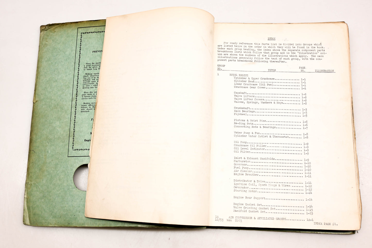 Mack 2203 1954 Model B30-S Parts List Manual