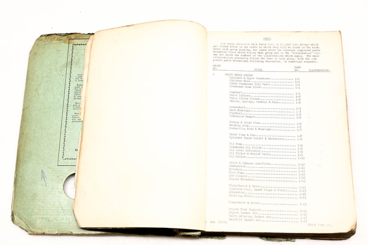 Mack 2002A 1951 Model A40H A40T Parts List Manual