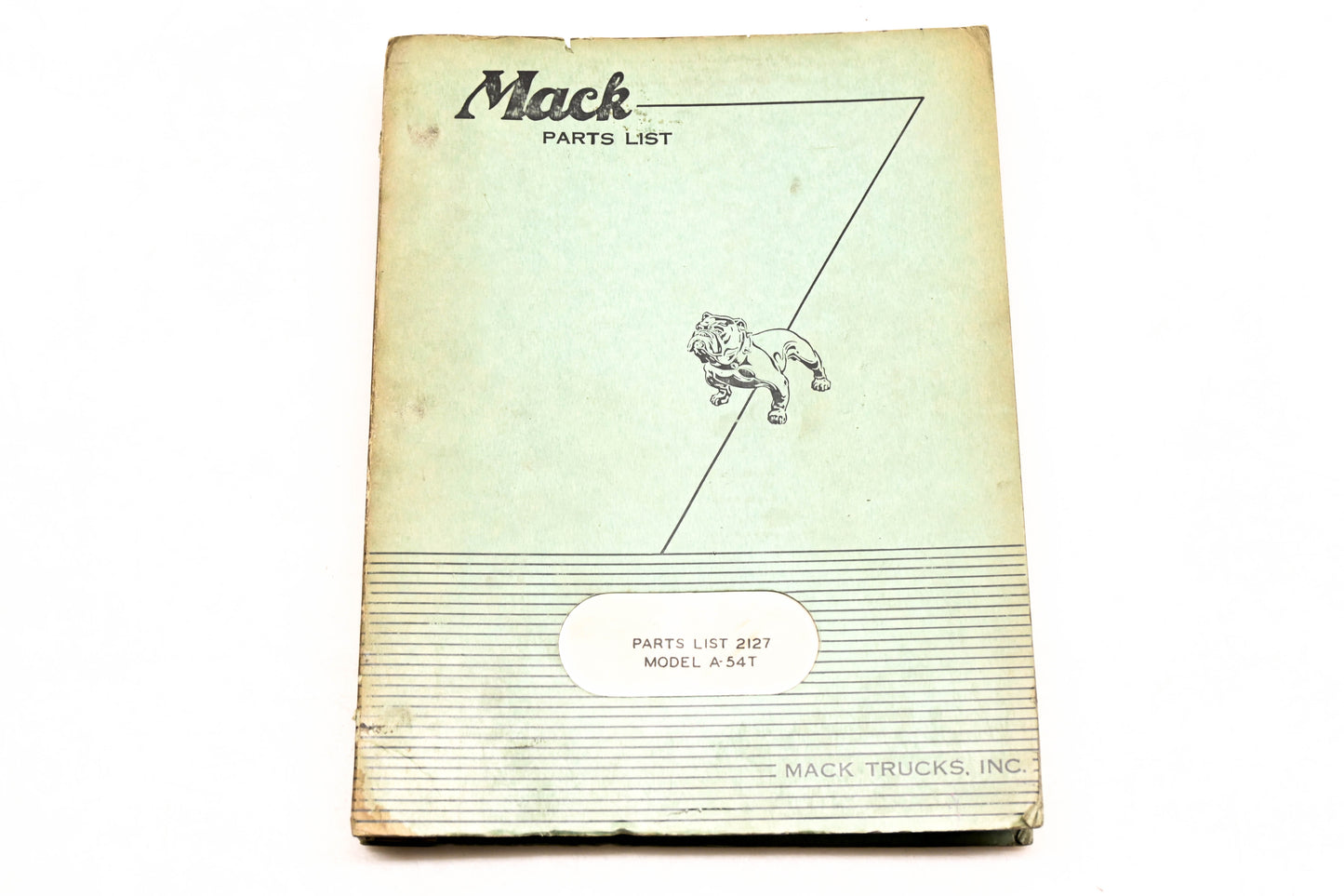 Mack 2127 1952 Model A-54T Parts List Manual