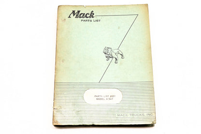 Mack 2127 1952 Model A-54T Parts List Manual