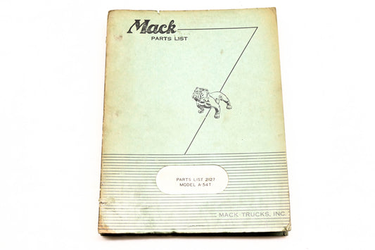 Mack 2127 1952 Model A-54T Parts List Manual