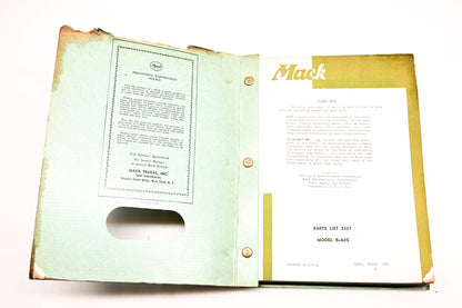 Mack 2337 1955 Model B-43S Parts List Manual
