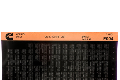 Cummins F004 1995 Mexico OEPL Parts List Microfiche NOS