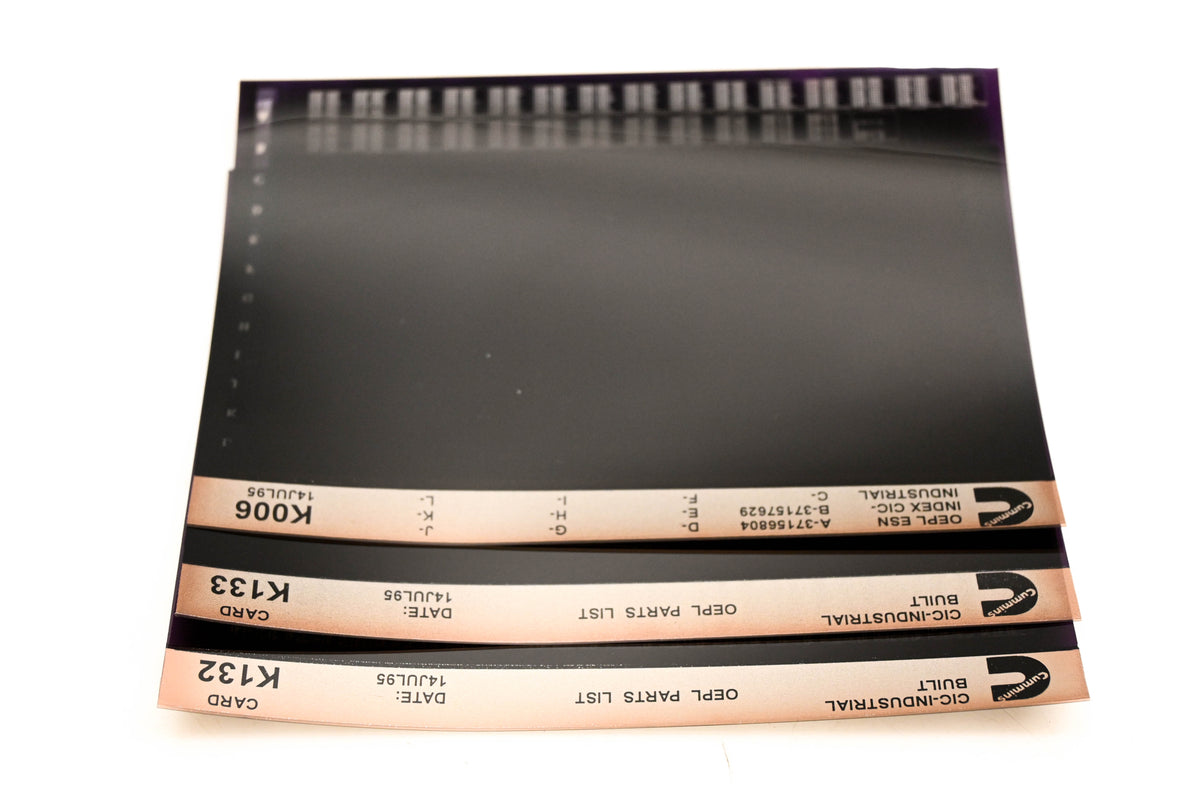 Cummins K006, K133, K132 1995 CIC Industrial OEPL Parts List & ESN Index Lot of 3 Microfiche NOS
