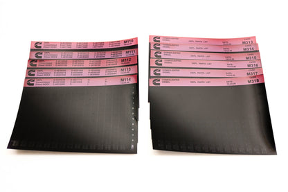 Cummins M110, M318, M313 1995 Consolidated Diesel OEPL Part List & ESN Index Lot Of 11 Microfiche NOS