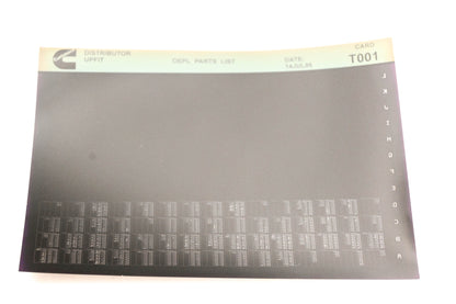 Cummins T001 1995 Distributor Upfit OEPL Parts List Microfiche NOS