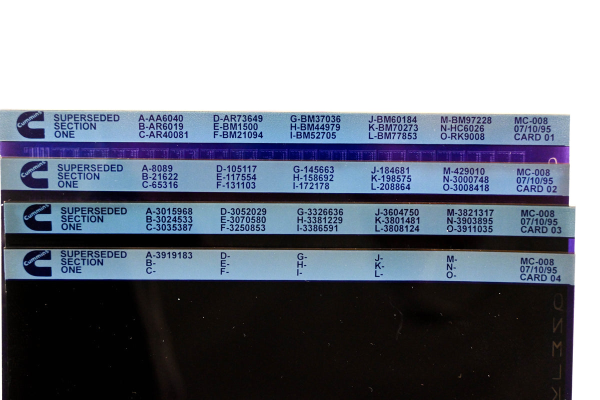 Cummins YR009-101 1995 MC-008 Superseded Section One Lot Of 4 Microfiche NOS