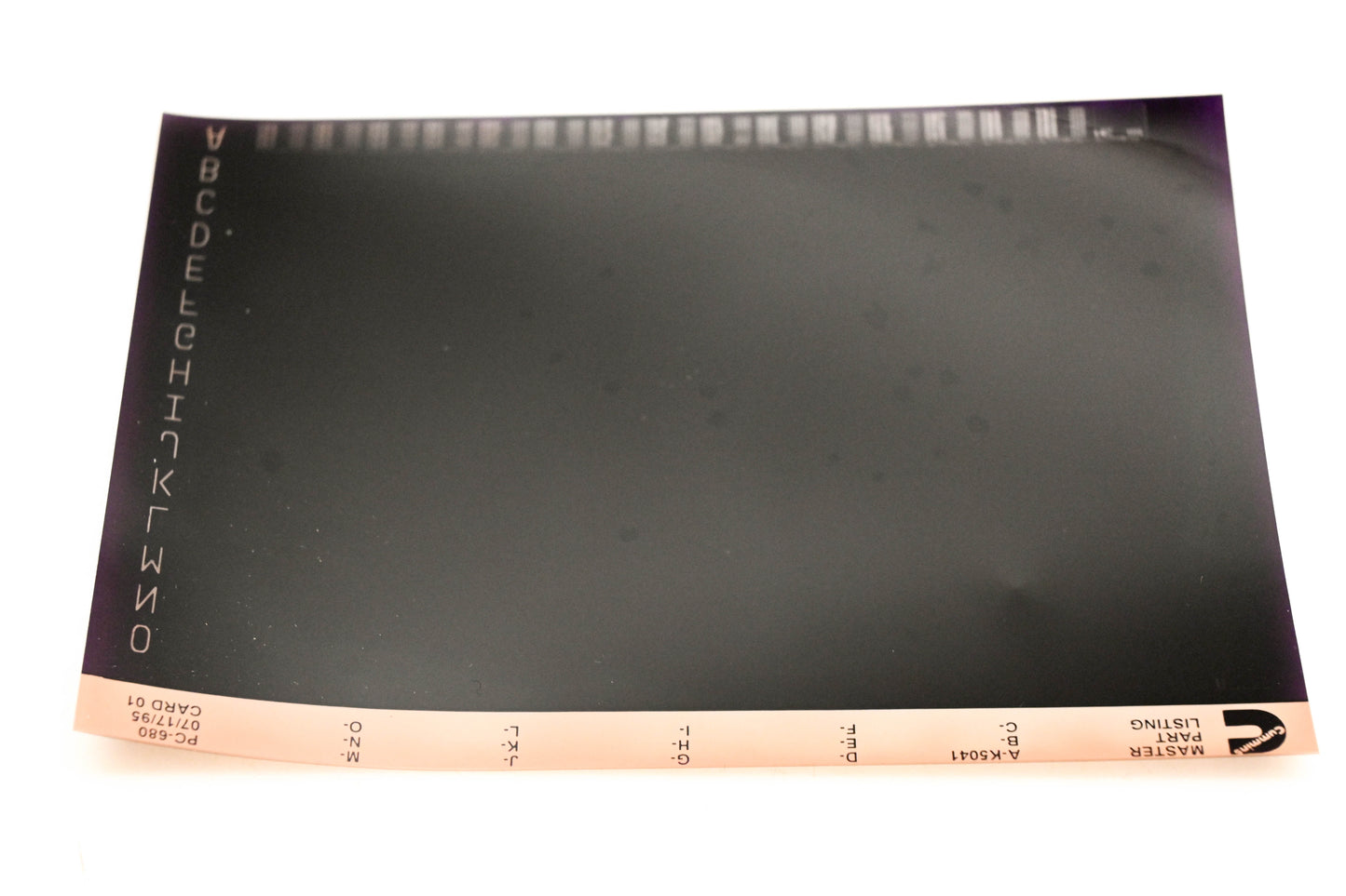 Cummins YR009-103 1995 PC-680 Master Parts Listing Microfiche NOS