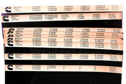 Cummins YR009-105 1995 PC-670 Master Parts Listing Lot of 13 Microfiches NOS