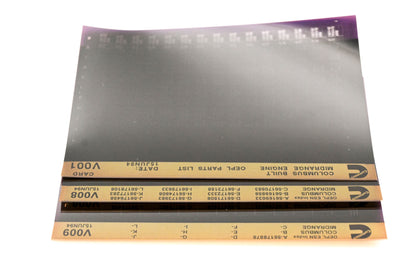 Cummins V008, V009, V001 1994 Columbus Midrange OEPL Parts List & ESN Index Lot Of 3 Microfiche NOS