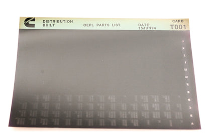 Cummins T001 1994 Distribution Built OEPL Parts List Microfiche NOS