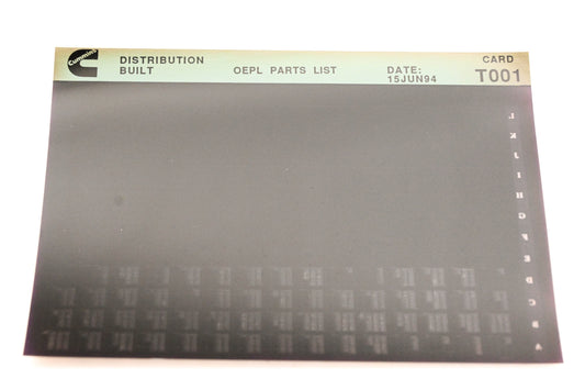 Cummins T001 1994 Distribution Built OEPL Parts List Microfiche NOS