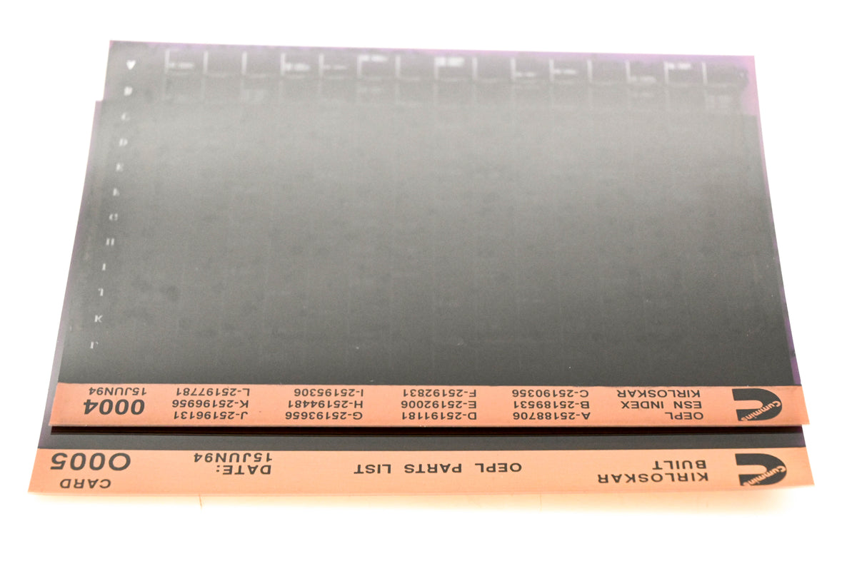Cummins O005, 0004 1994 Kirloskar OEPL Parts List & ESN Index Lot of 2 Microfiche NOS