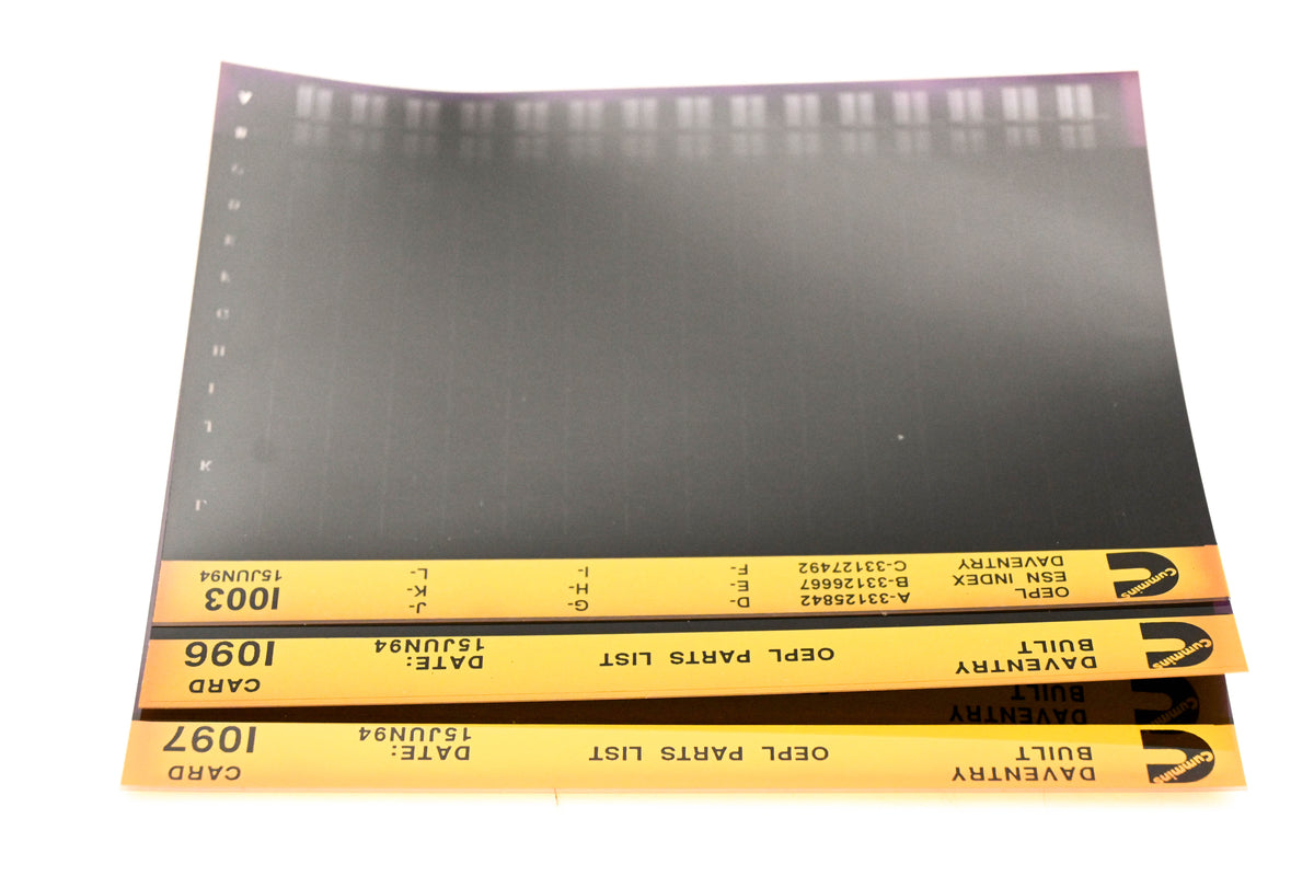 Cummins I096, I097, I003 1994 Daventry OEPL Parts List & ESN Index Lot Of 3 Microfiche NOS