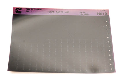 Cummins H019 1994 Charleston OEPL Parts List Microfiche NOS