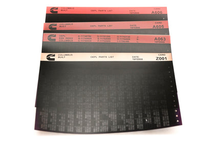 Cummins A063, A606, Z001 1995 Columbus OEPL Pars List & ESN Index Lot Of 4 Microfiche NOS