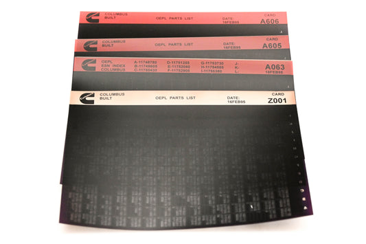 Cummins A063, A606, Z001 1995 Columbus OEPL Pars List & ESN Index Lot Of 4 Microfiche NOS
