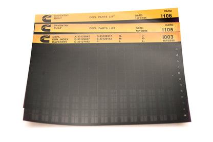 Cummins I003, I105, I106 1995 Daventry OEPL Parts List & ESN Index Lot Of 3 Microfiche NOS