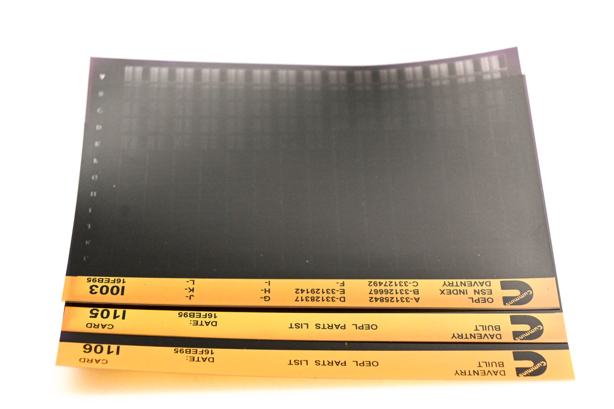 Cummins I003, I105, I106 1995 Daventry OEPL Parts List & ESN Index Lot Of 3 Microfiche NOS