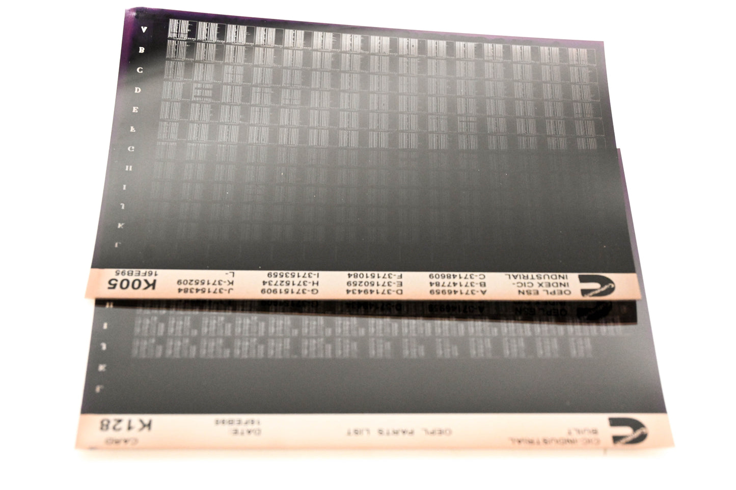 Cummins K005, K128 1995 CIC Industrial OEPL Parts List & ESN Index Lot of 2 Microfiche NOS